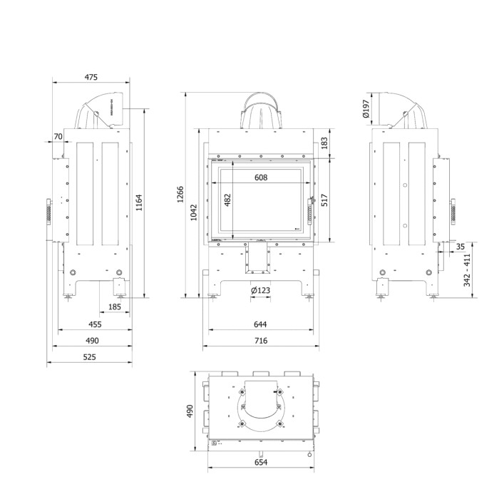 Камінна топка Kratki LUCY 12 (12 кВт)