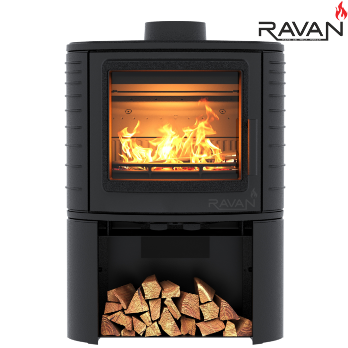 Чугунная печь-камин Ravan Deluxe 14 кВт
